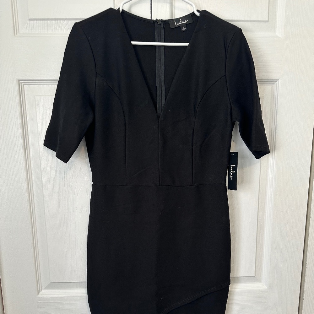 Push The Envelope Black Bodycon Dress Lulus NWT
